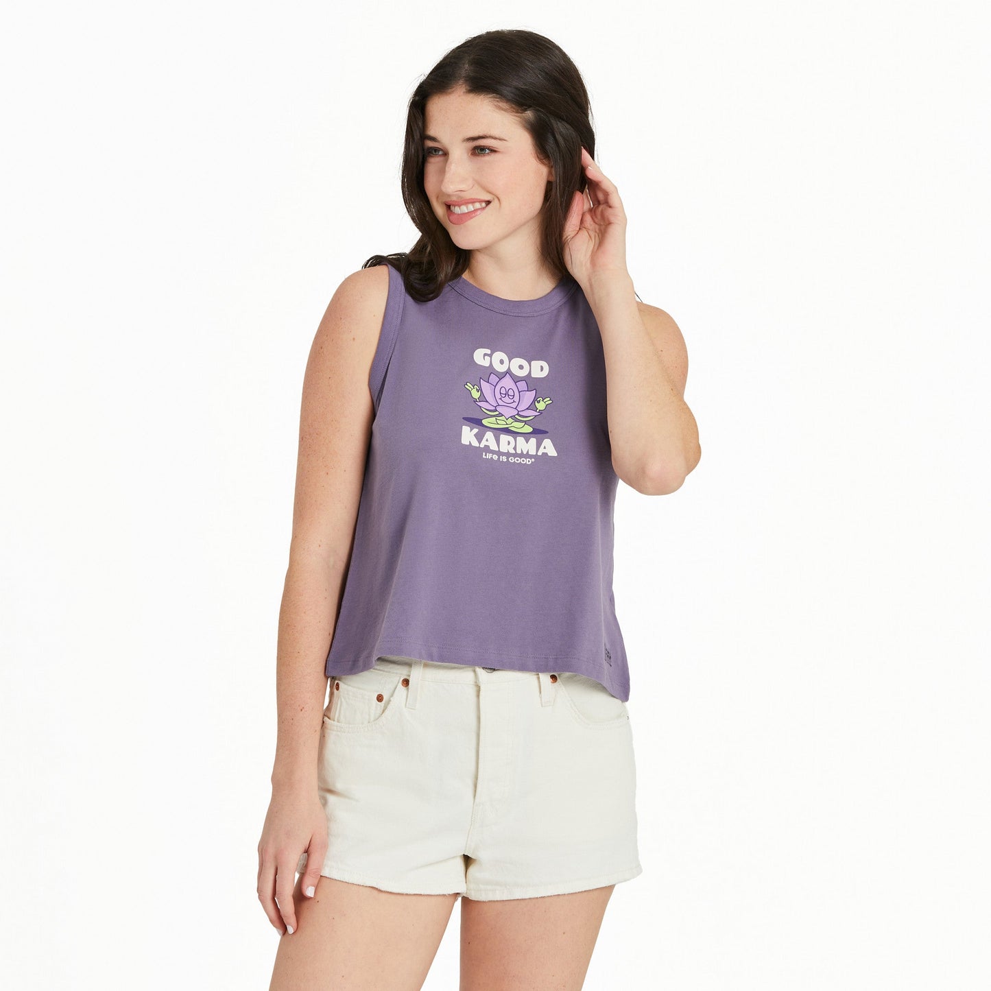 Women's Good Karma Lotus Crusher Boxy Tank