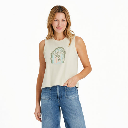 Women's Aloha Palms Crusher Boxy Tank