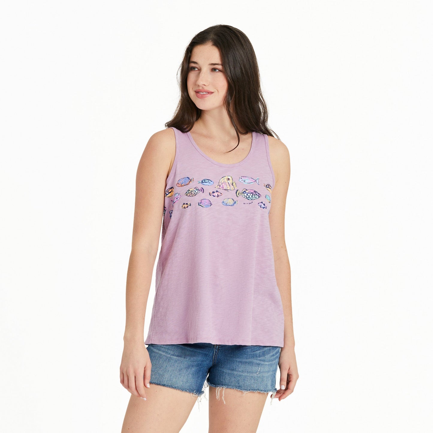 Women's School of Tropical Fish Slub Easy Fit Tank