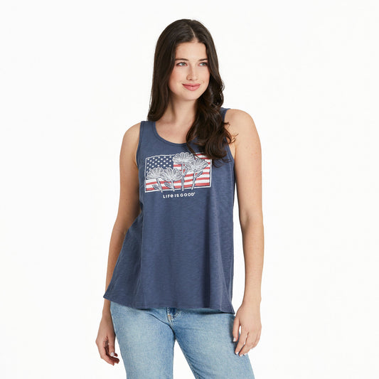 Women's Flower Flag Slub Easy Fit Tank