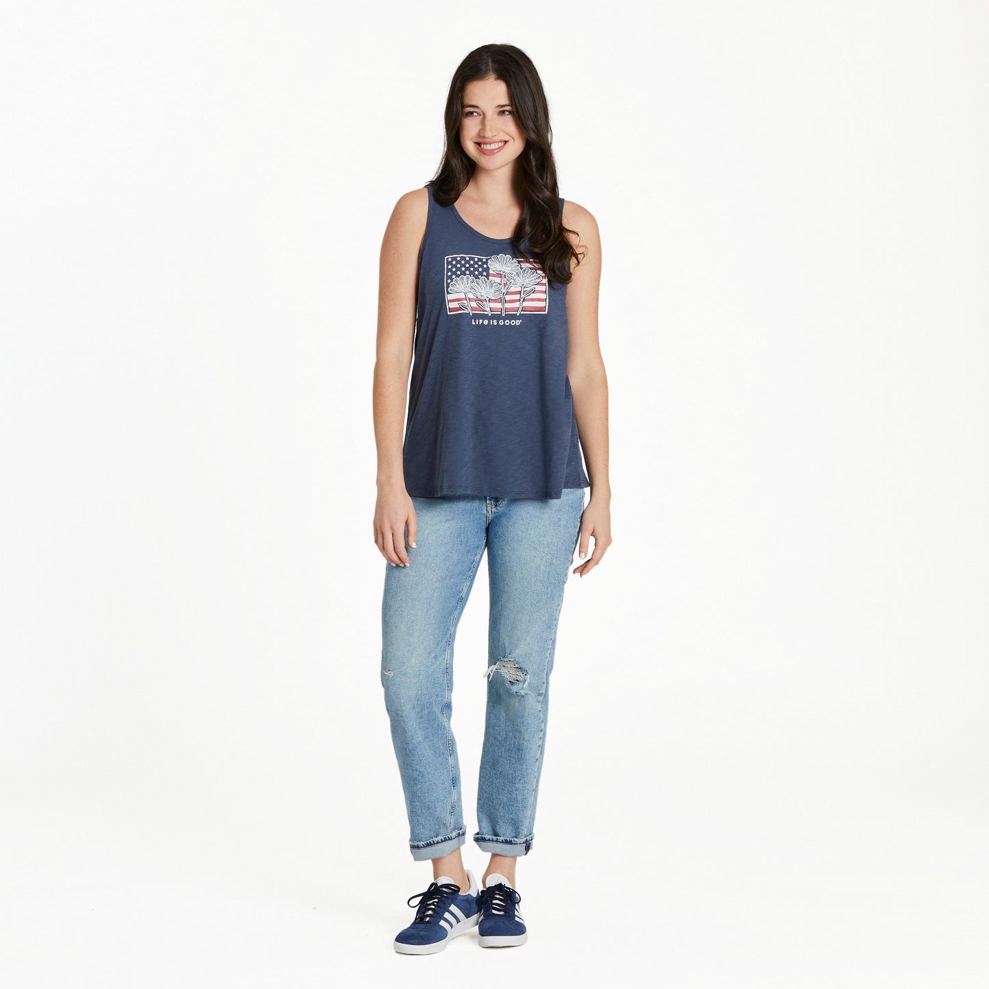 Women's Flower Flag Slub Easy Fit Tank