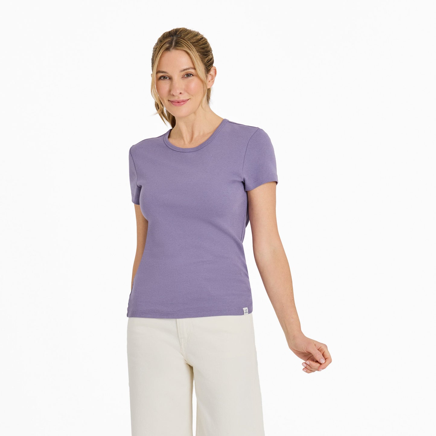 Women's Solid Modal Ribbed Tee