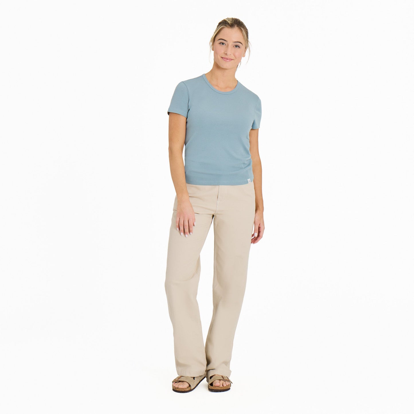 Women's Solid Modal Ribbed Tee