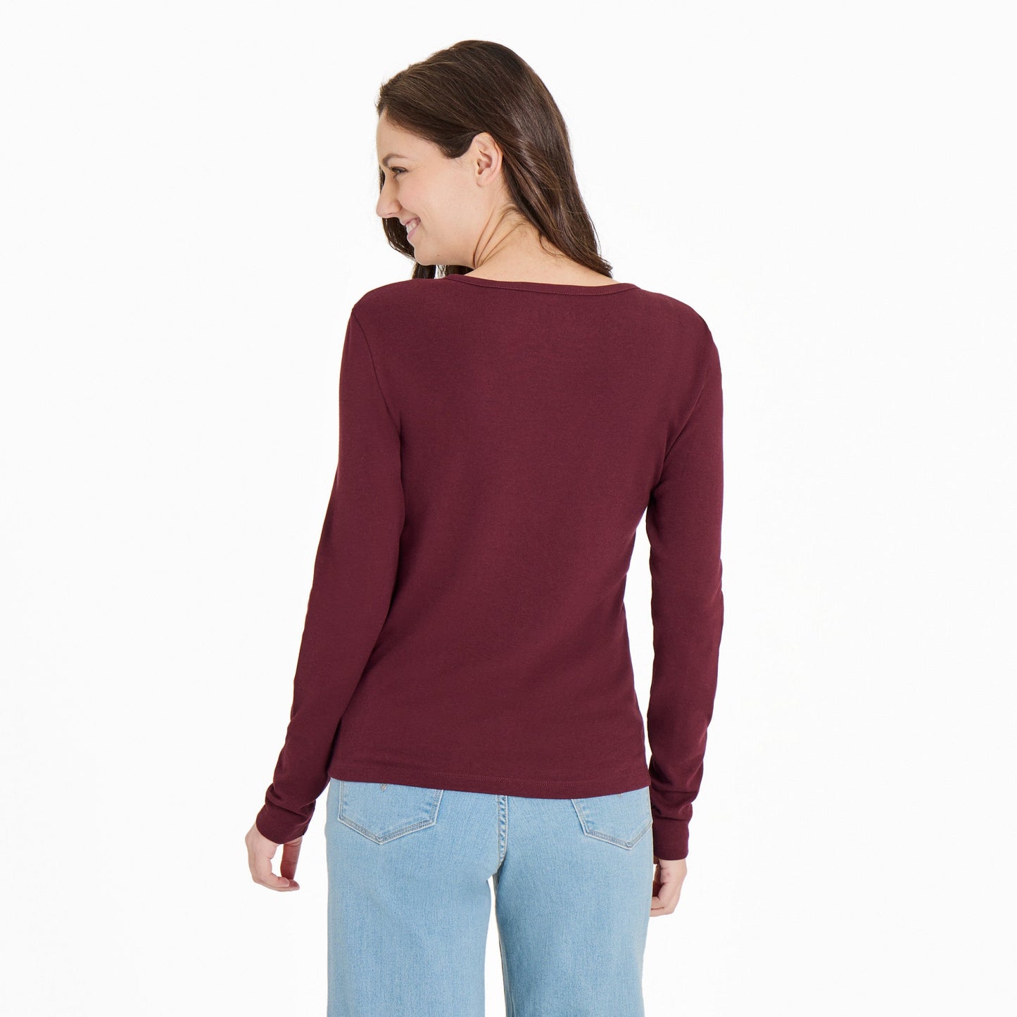 Women's Solid Modal Ribbed Henley