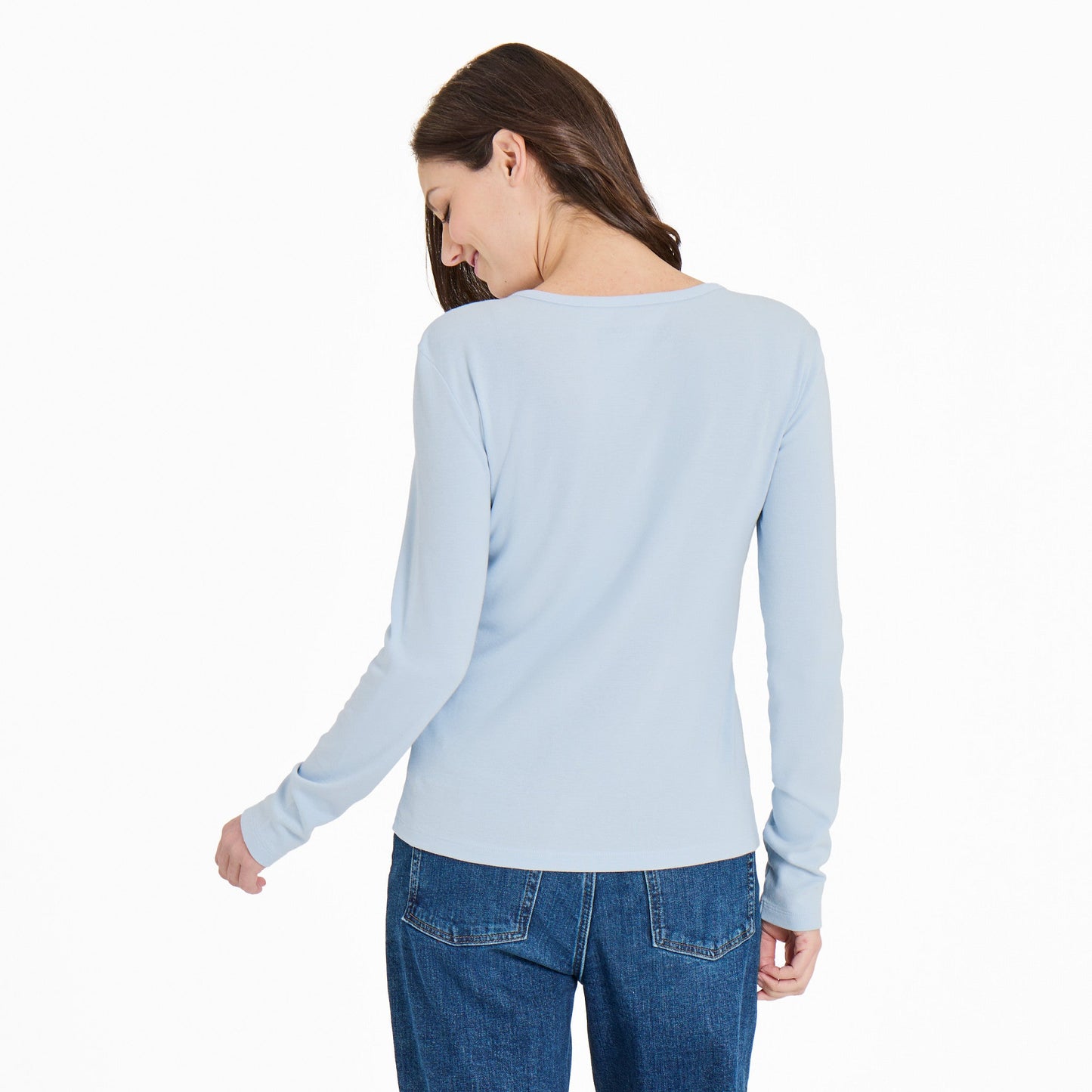 Women's Solid Modal Ribbed Henley
