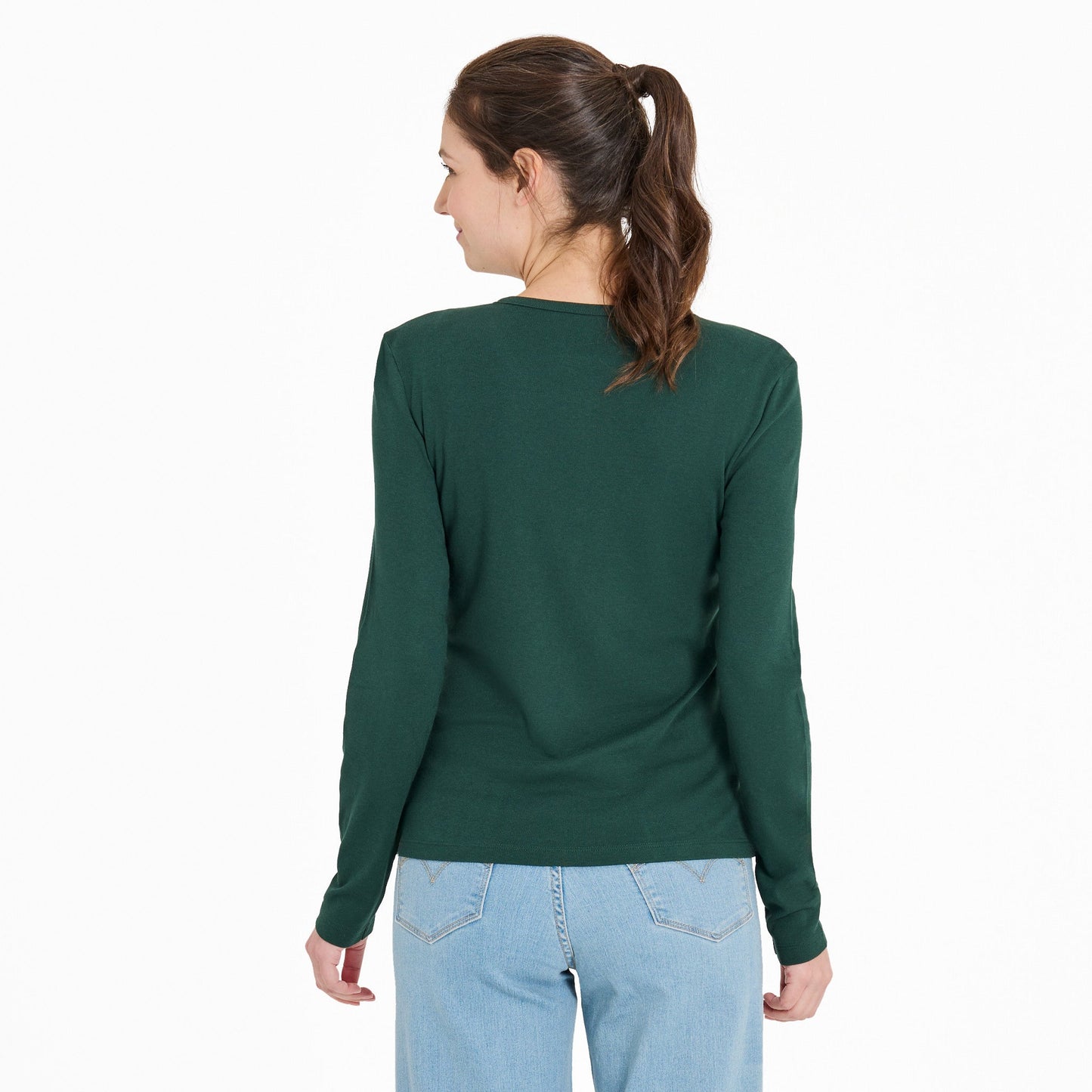 Women's Solid Modal Ribbed Henley