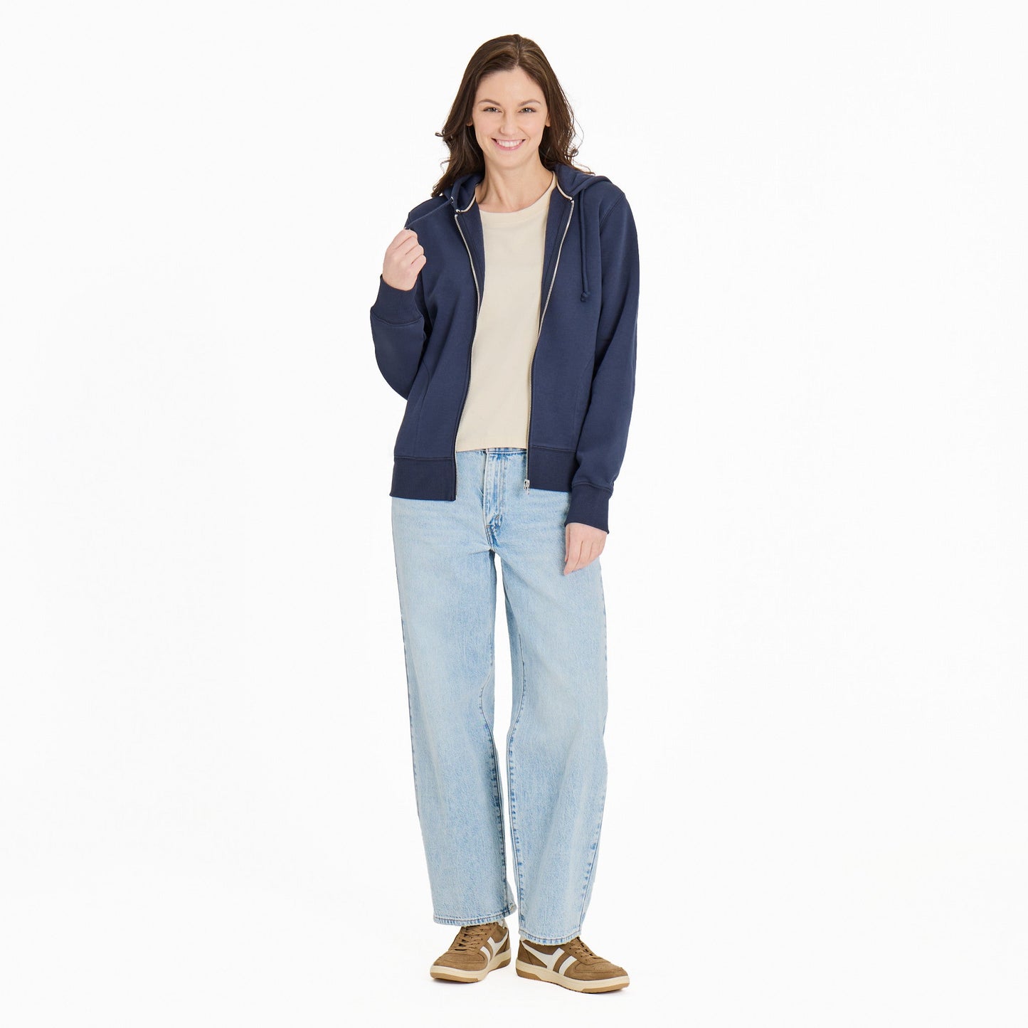 Women's Crafty LIG Stacked Good Vibes Fleece Zip Hoodie