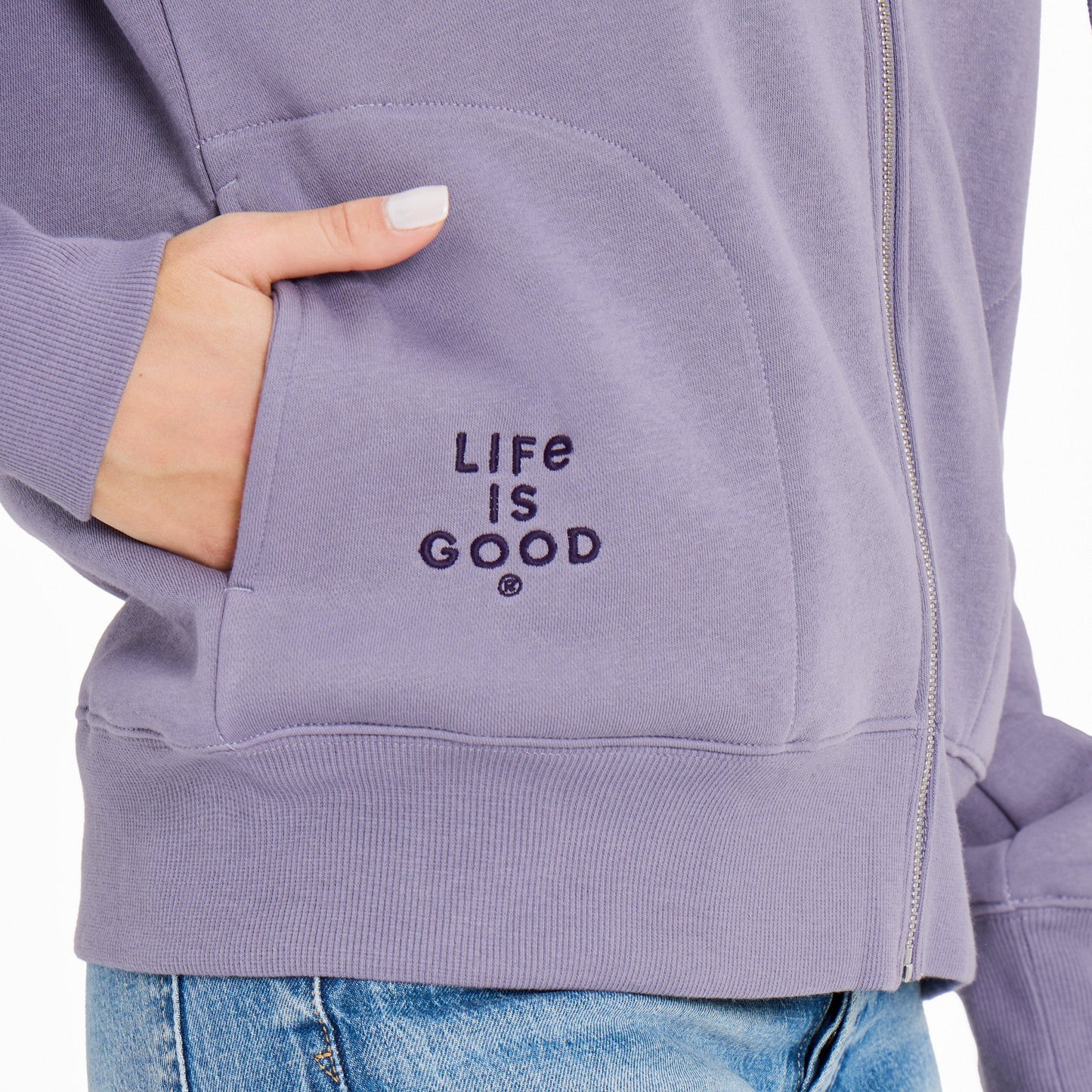 Women's Crafty LIG Stacked Good Vibes Fleece Zip Hoodie