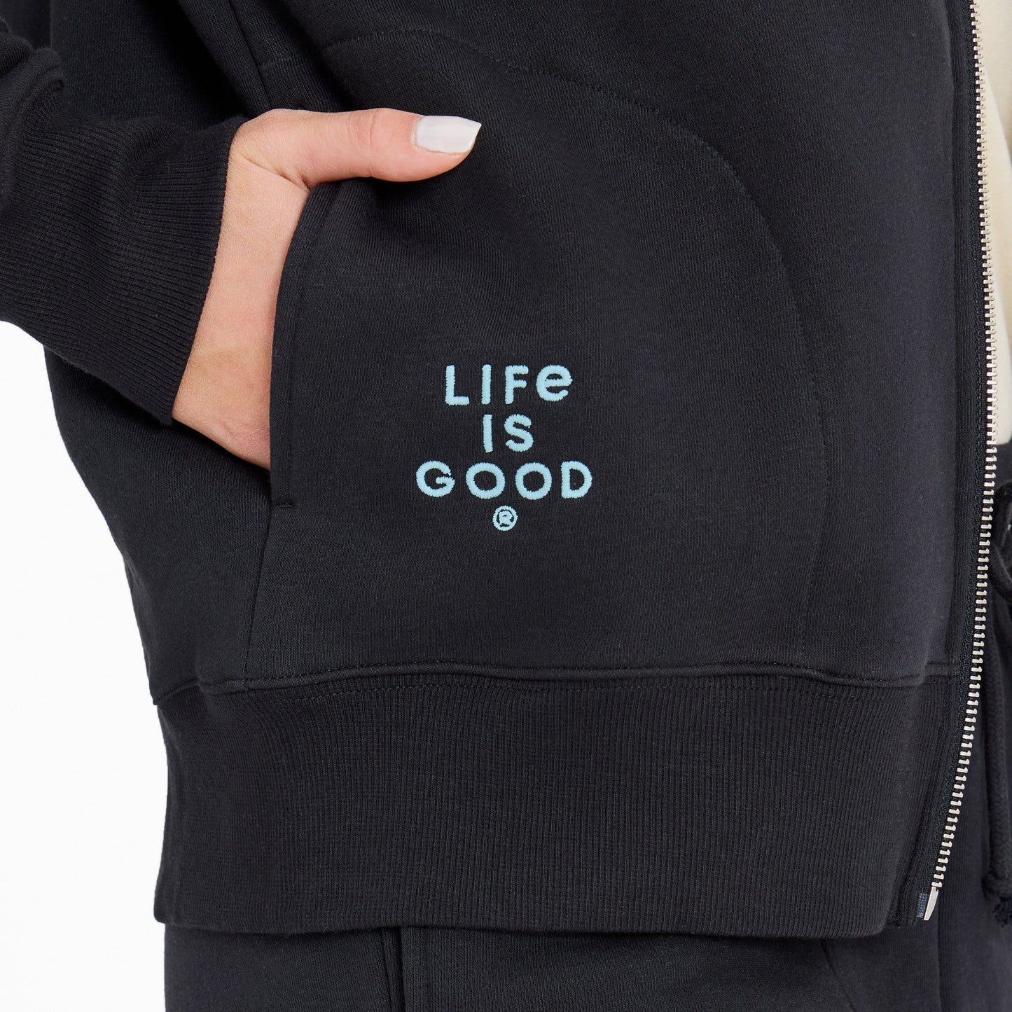 Women's Crafty LIG Stacked Good Vibes Fleece Zip Hoodie