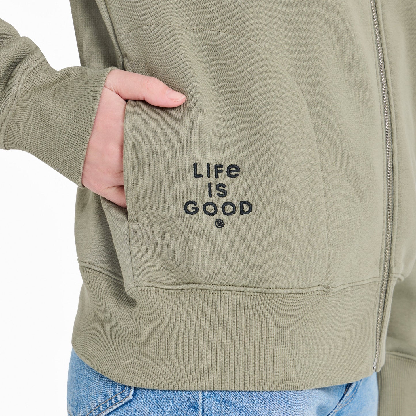 Women's Crafty LIG Stacked Good Vibes Fleece Zip Hoodie