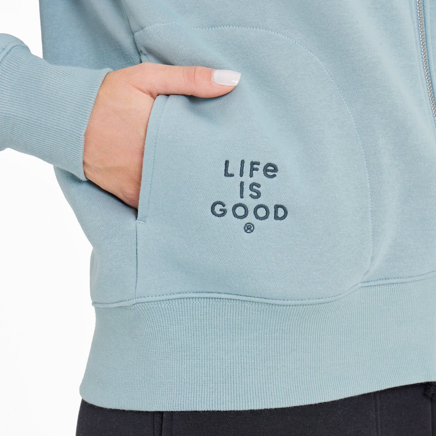 Women's Crafty LIG Stacked Good Vibes Fleece Zip Hoodie