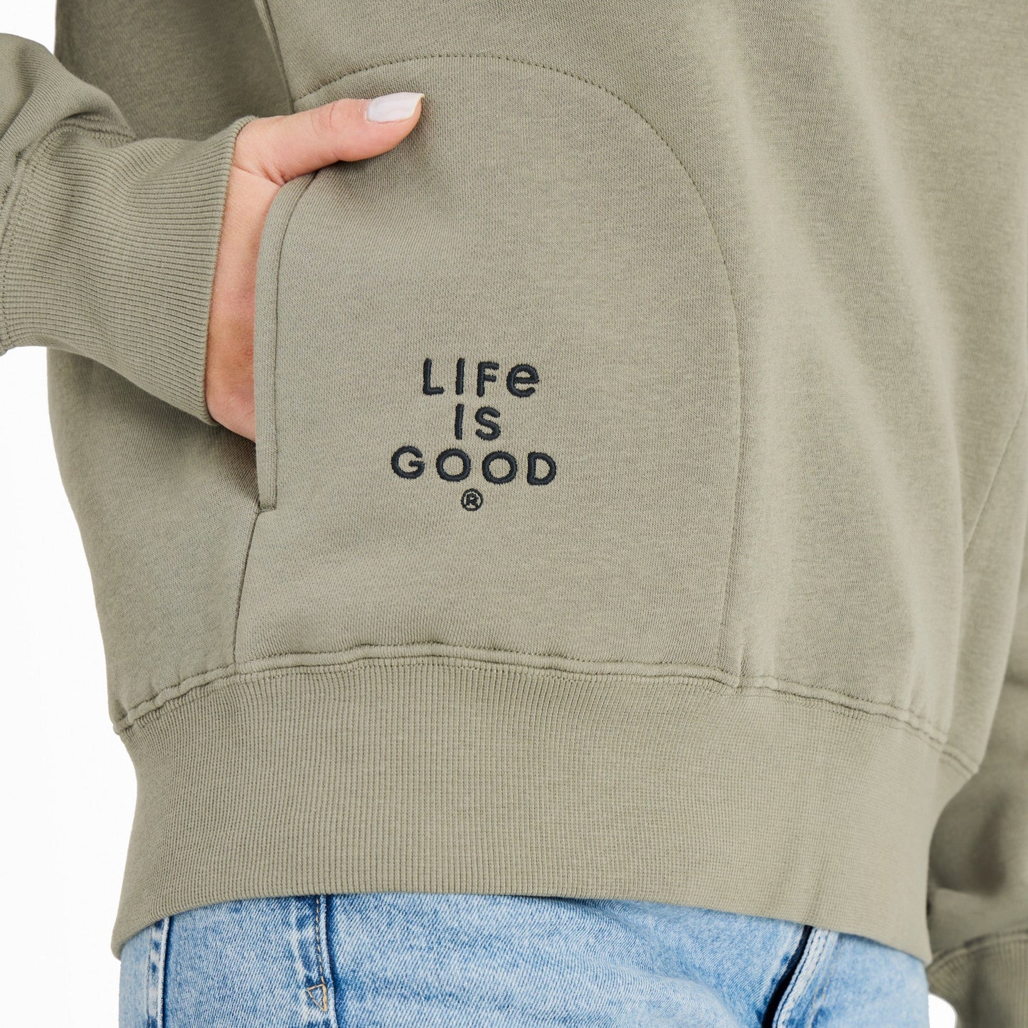 Women's Crafty LIG Stacked Good Vibes Fleece Hoodie