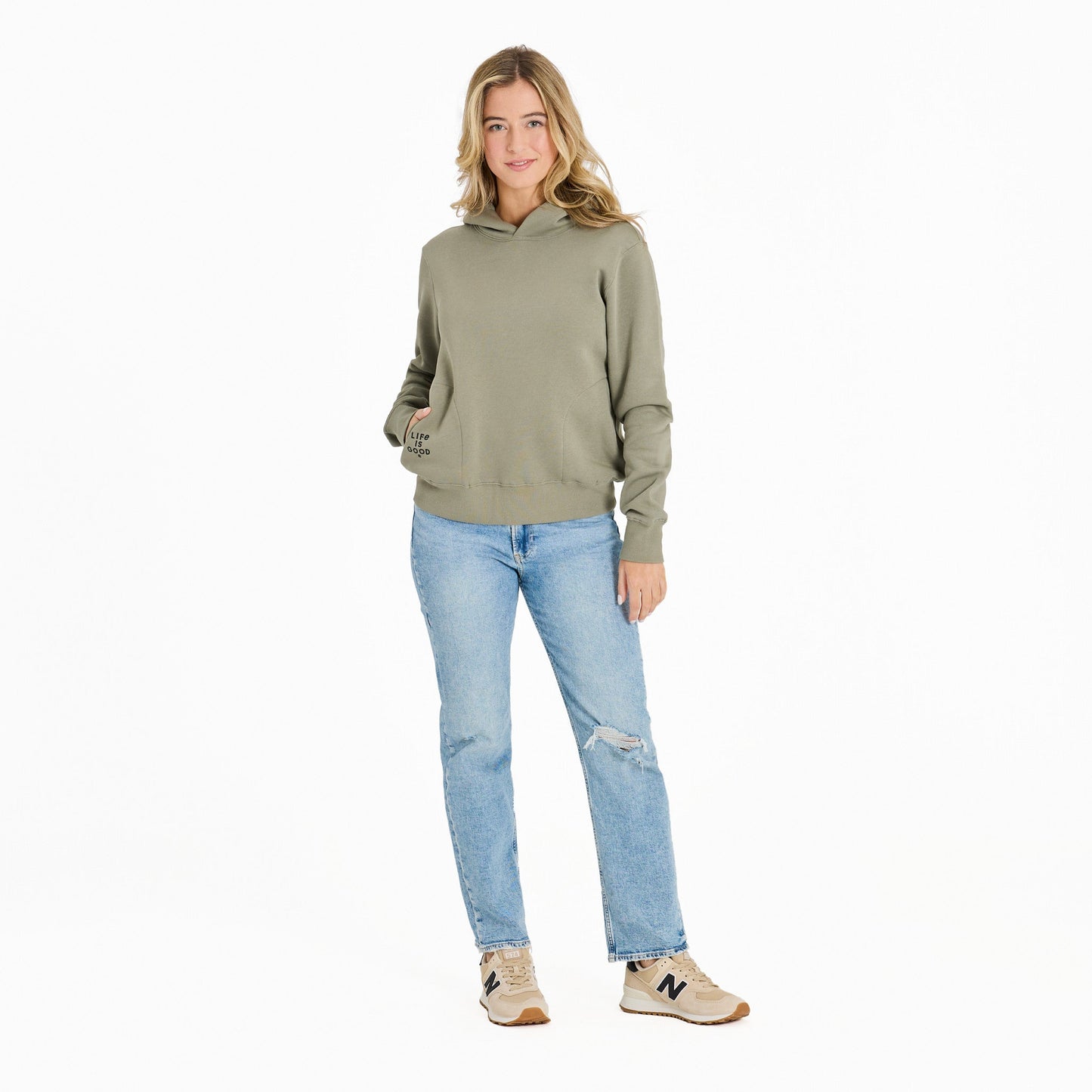 Women's Crafty LIG Stacked Good Vibes Fleece Hoodie