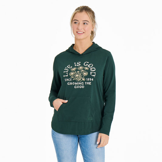 Women's Growing the Good Daisies Crusher-FLEX Hoodie Tunic