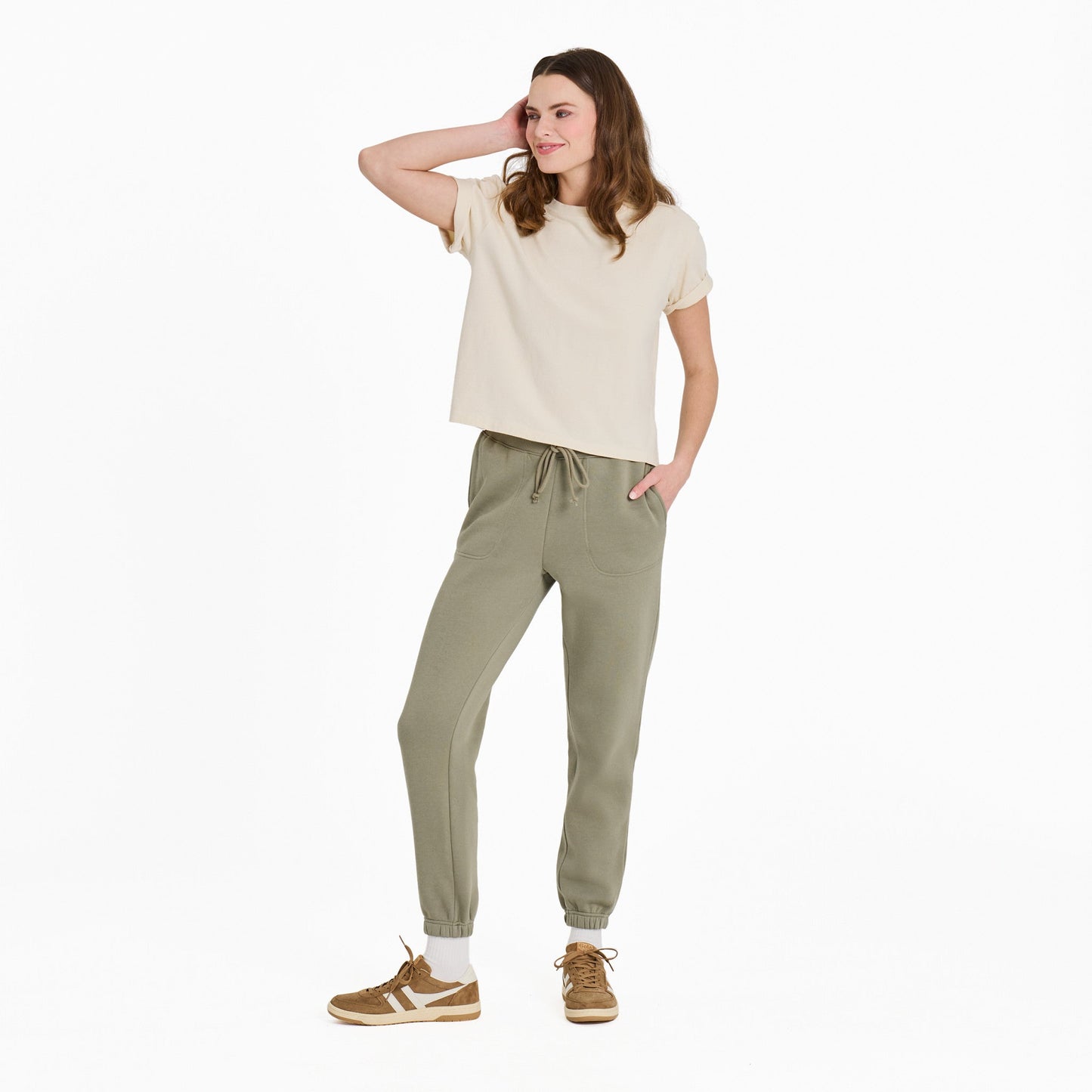 Women's Solid Good Vibes Fleece Jogger