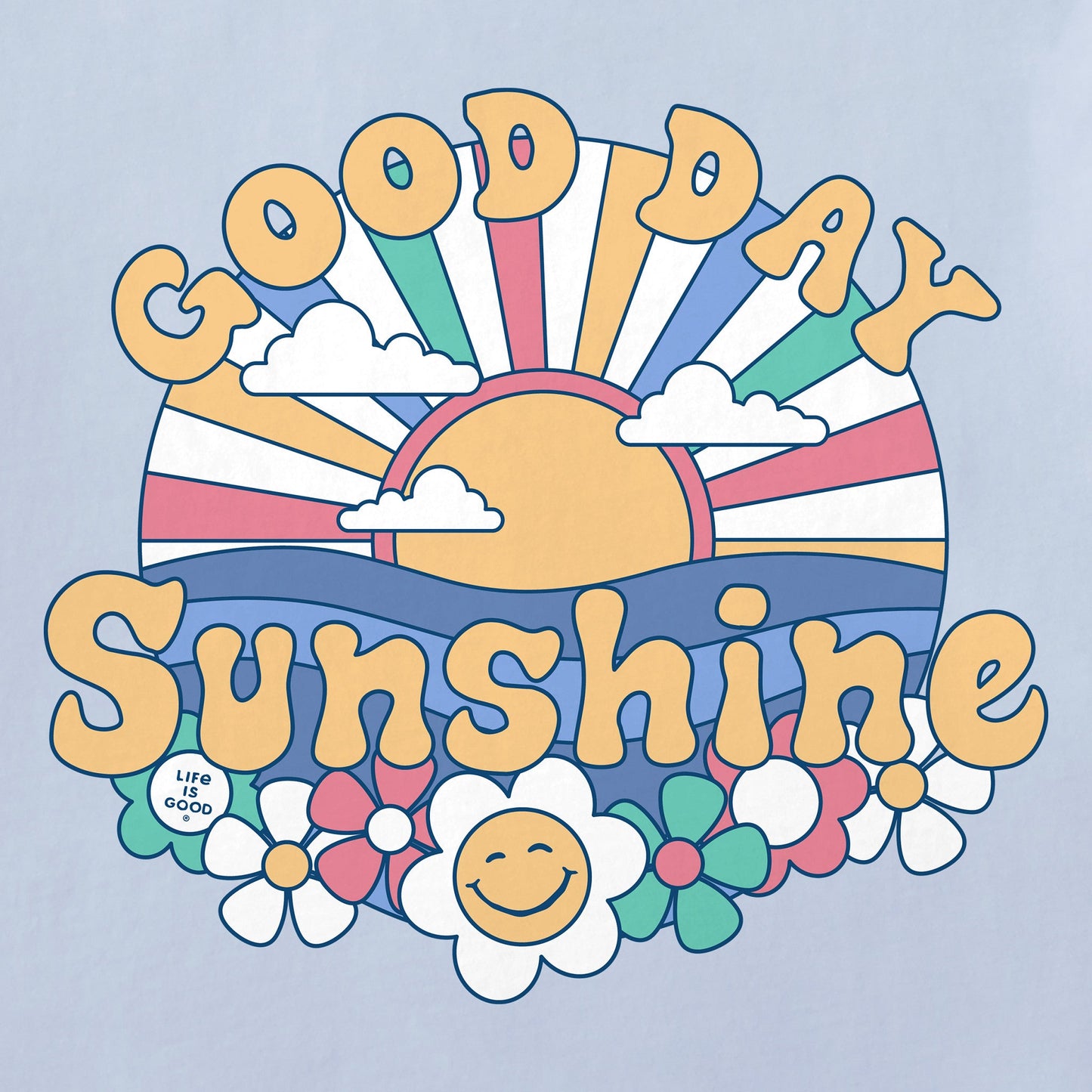 Kids Groovy Good Day Sunshine Short Sleeve Crusher Tee