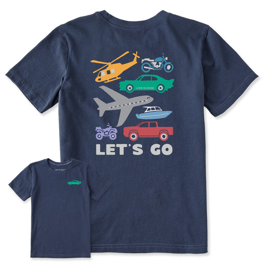 Kids Let's Go Vehicles Short Sleeve Crusher Tee