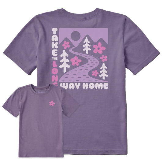 Kids Long Way Home Flowers Short Sleeve Crusher Tee