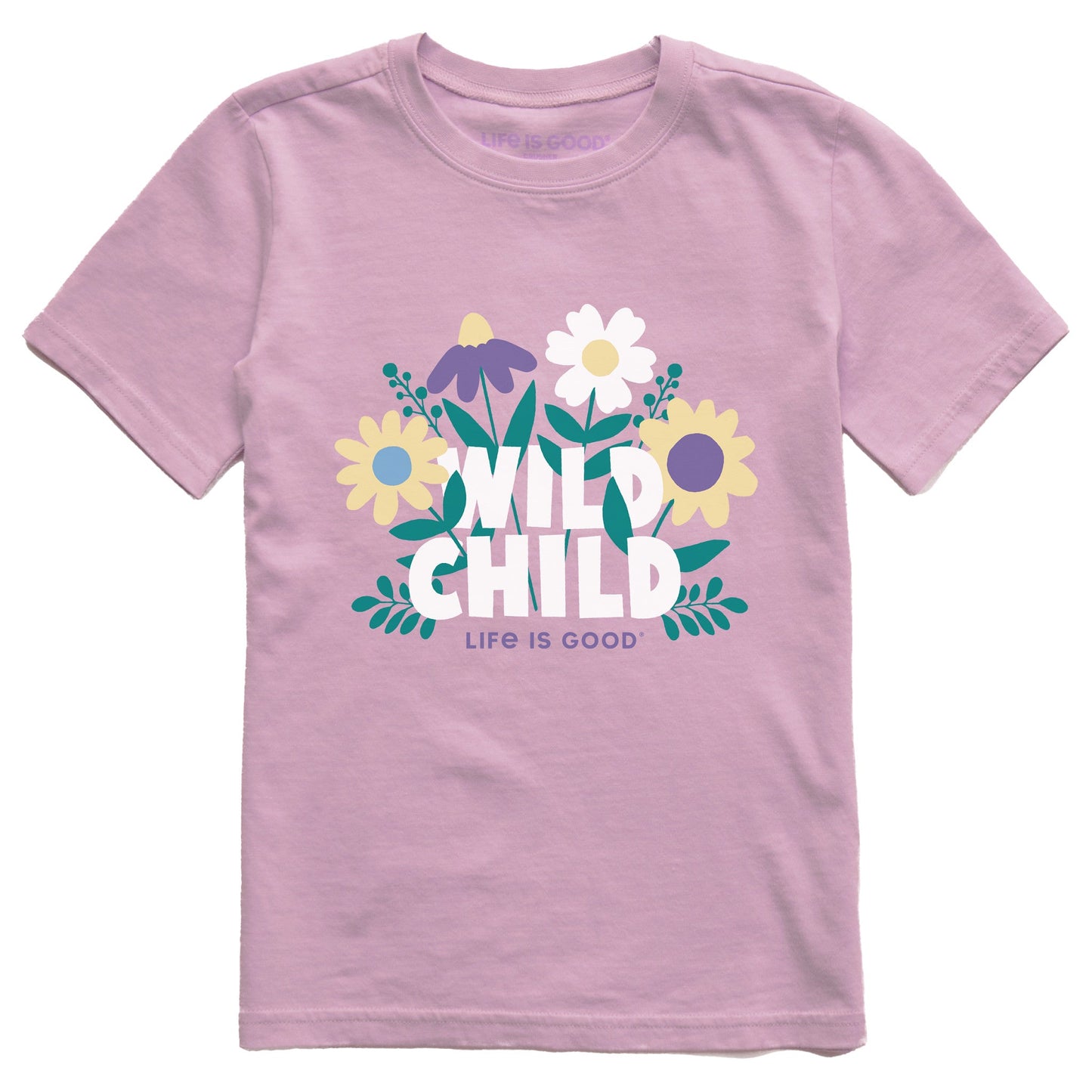 Kids Wild Child Flowers Short Sleeve Crusher Tee