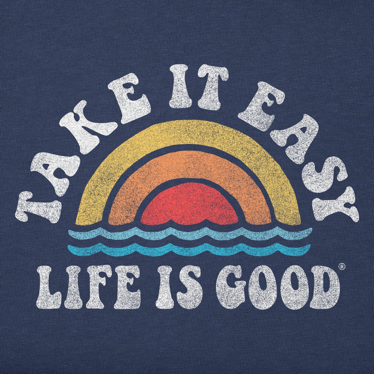 Kids Take It Easy Rainbow Waves Short Sleeve Crusher Tee