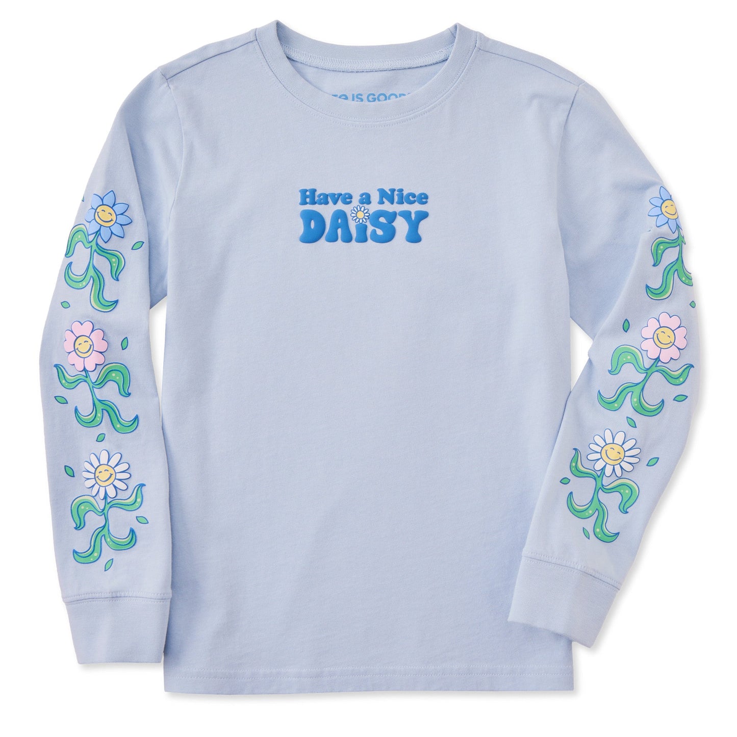 Kids Have A Nice Daisy Flower Long Sleeve Crusher Tee