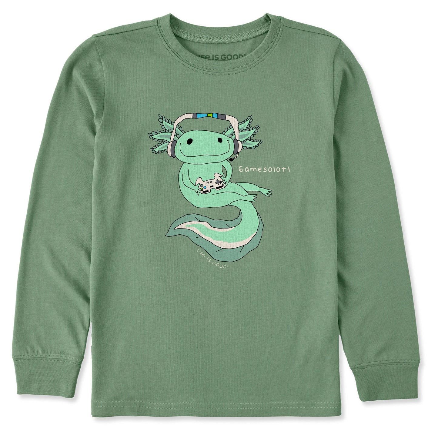Kids Gamesolotl Long Sleeve Crusher Tee