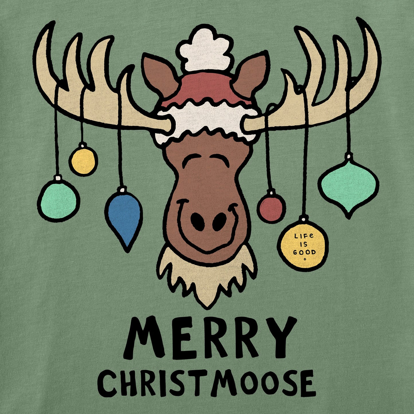 Kids Merry Christmoose Ornaments Vintage Long Sleeve Crusher Tee