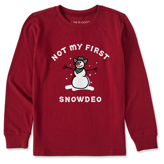 Kids Not My First Snowdeo Long Sleeve Crusher Tee