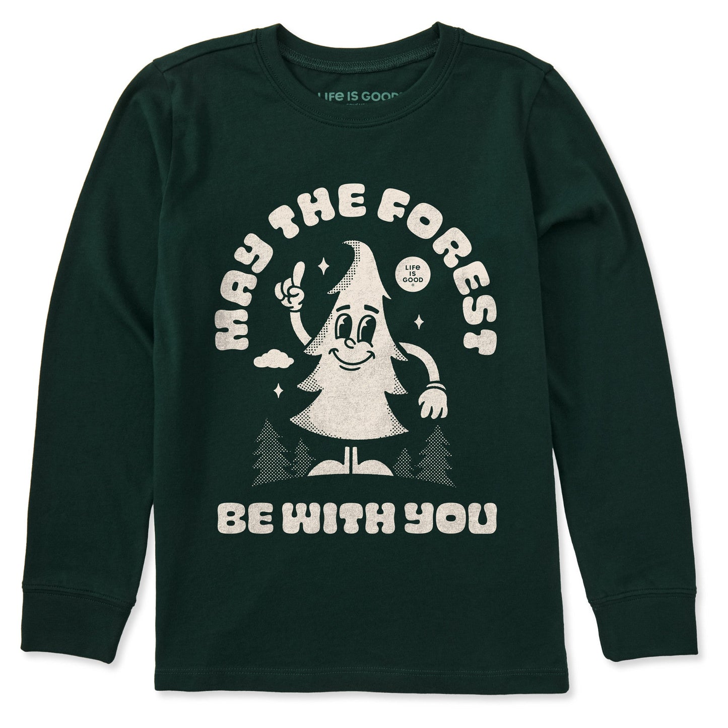Kids May the Forest Be With You Mascot Long Sleeve Crusher Tee