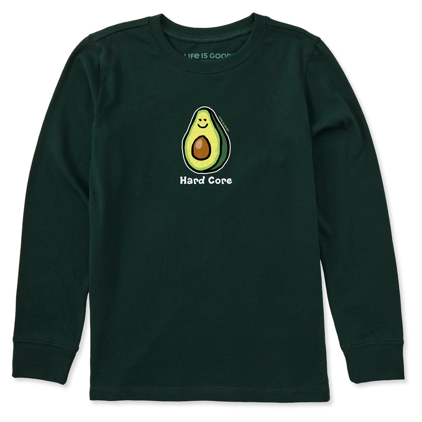 Kids Hard Core Avocado Long Sleeve Crusher Tee