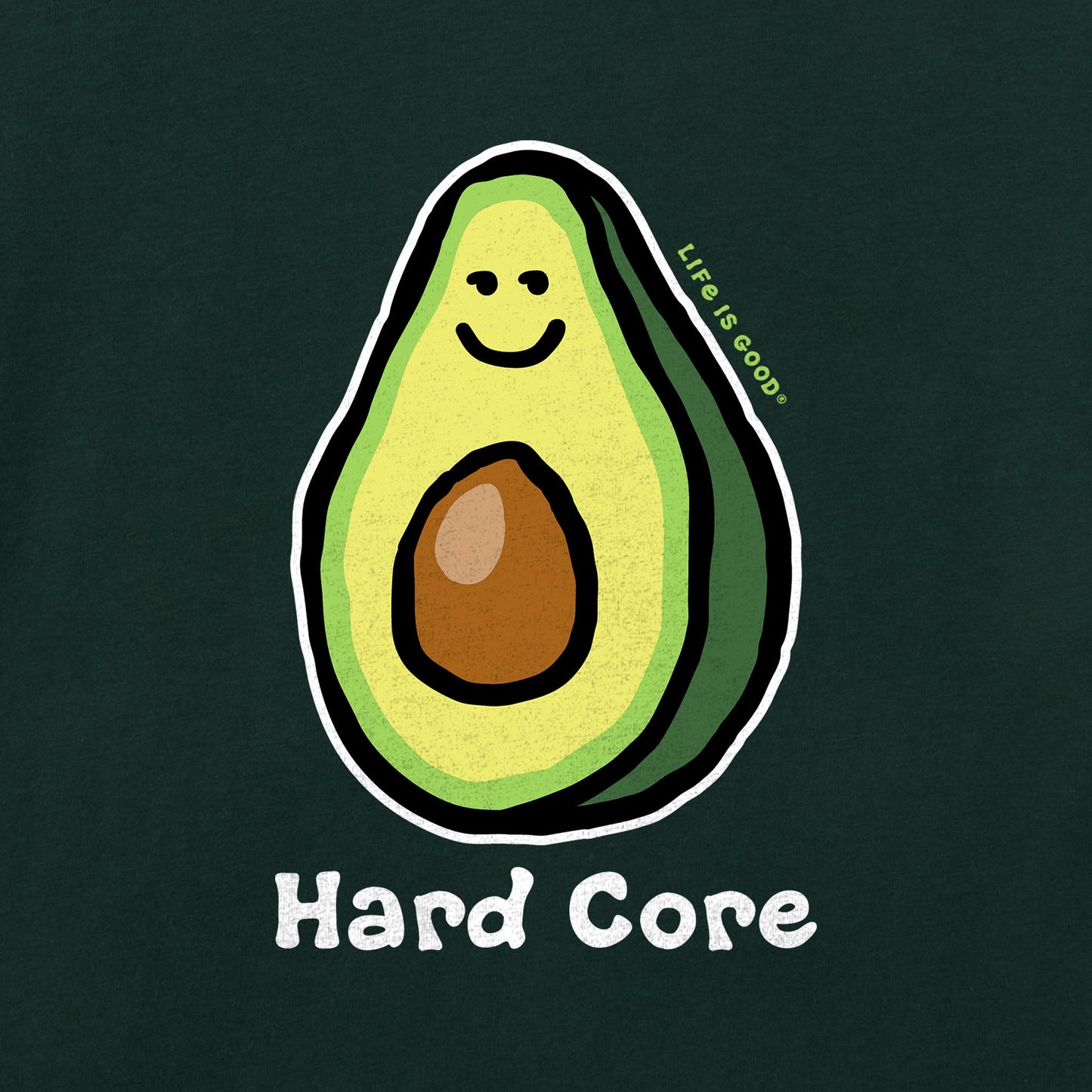 Kids Hard Core Avocado Long Sleeve Crusher Tee
