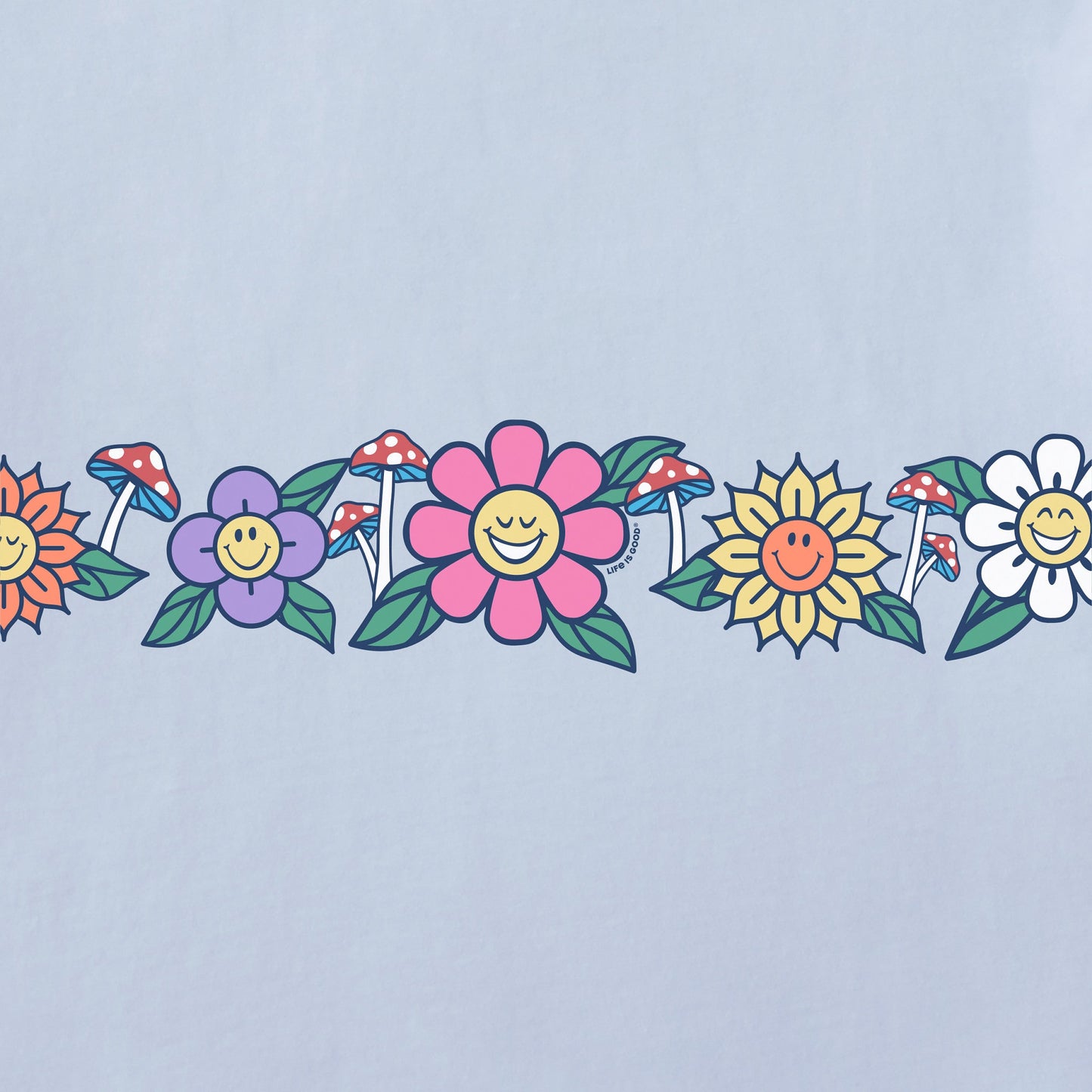 Kids Flowers and Shrooms Seam to Seam Good Vibes Fleece Hoodie