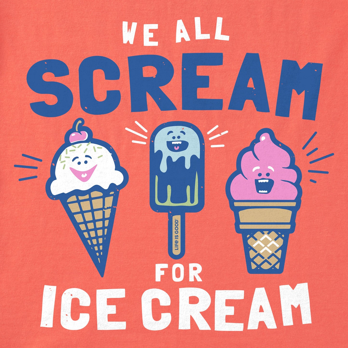 Toddler We All Scream for Ice Cream Short Sleeve Crusher Tee