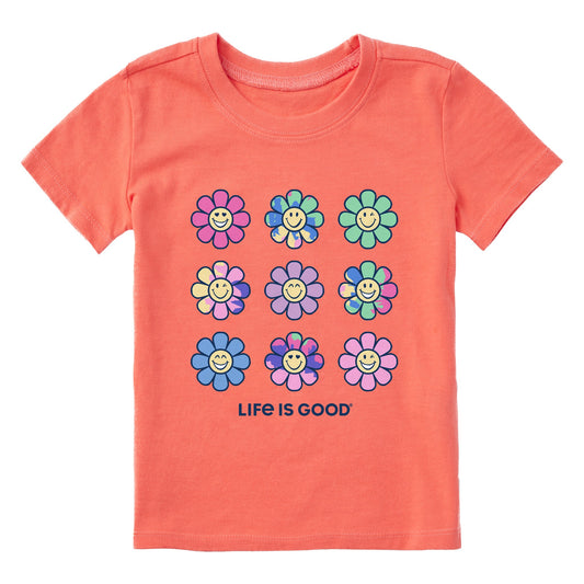 Toddler Tie Dye Smile Daisies Short Sleeve Crusher Tee