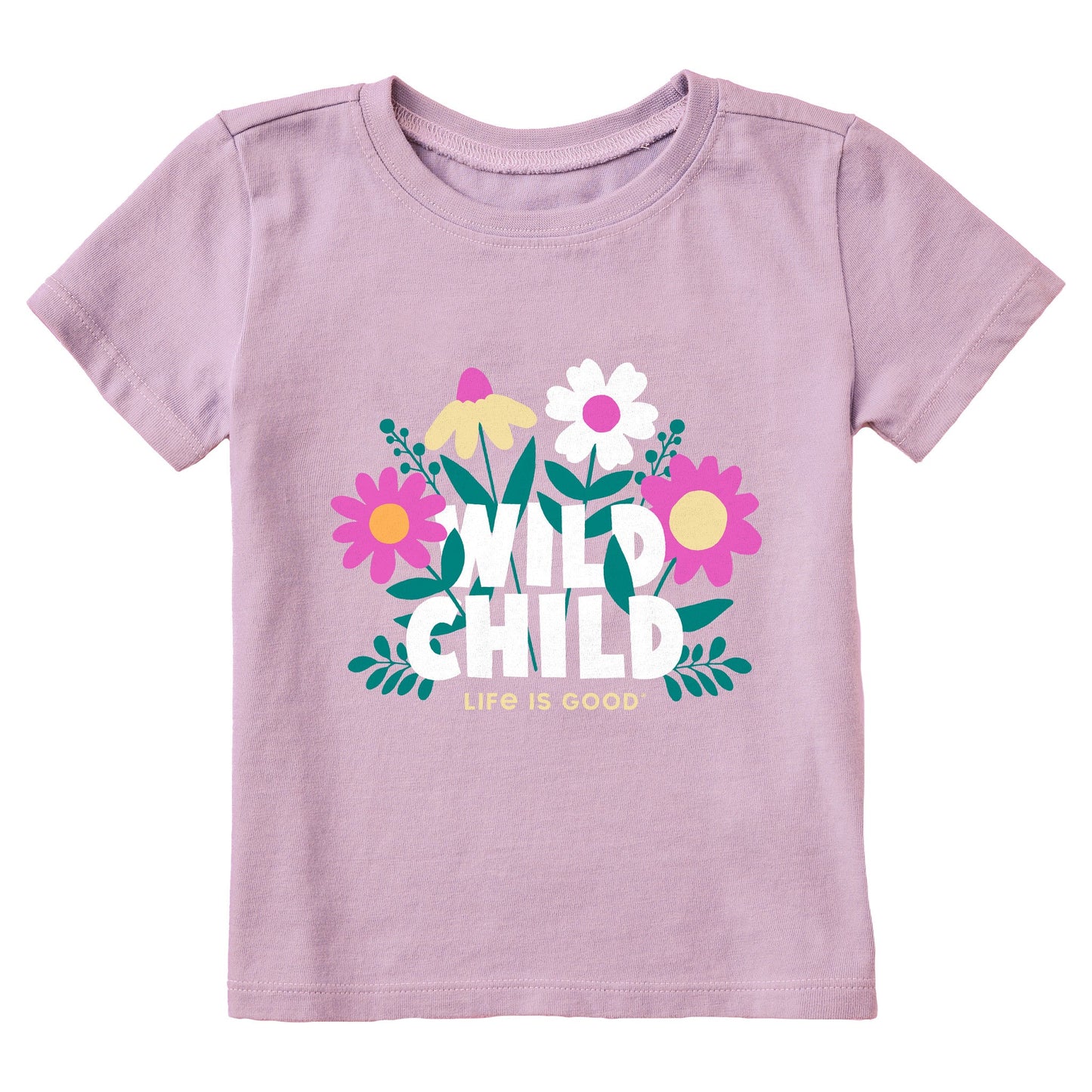 Toddler Wild Child Flowers Short Sleeve Crusher Tee