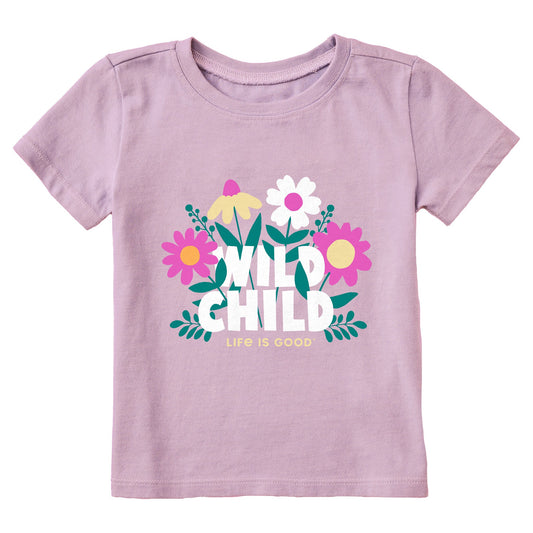 Toddler Wild Child Flowers Short Sleeve Crusher Tee
