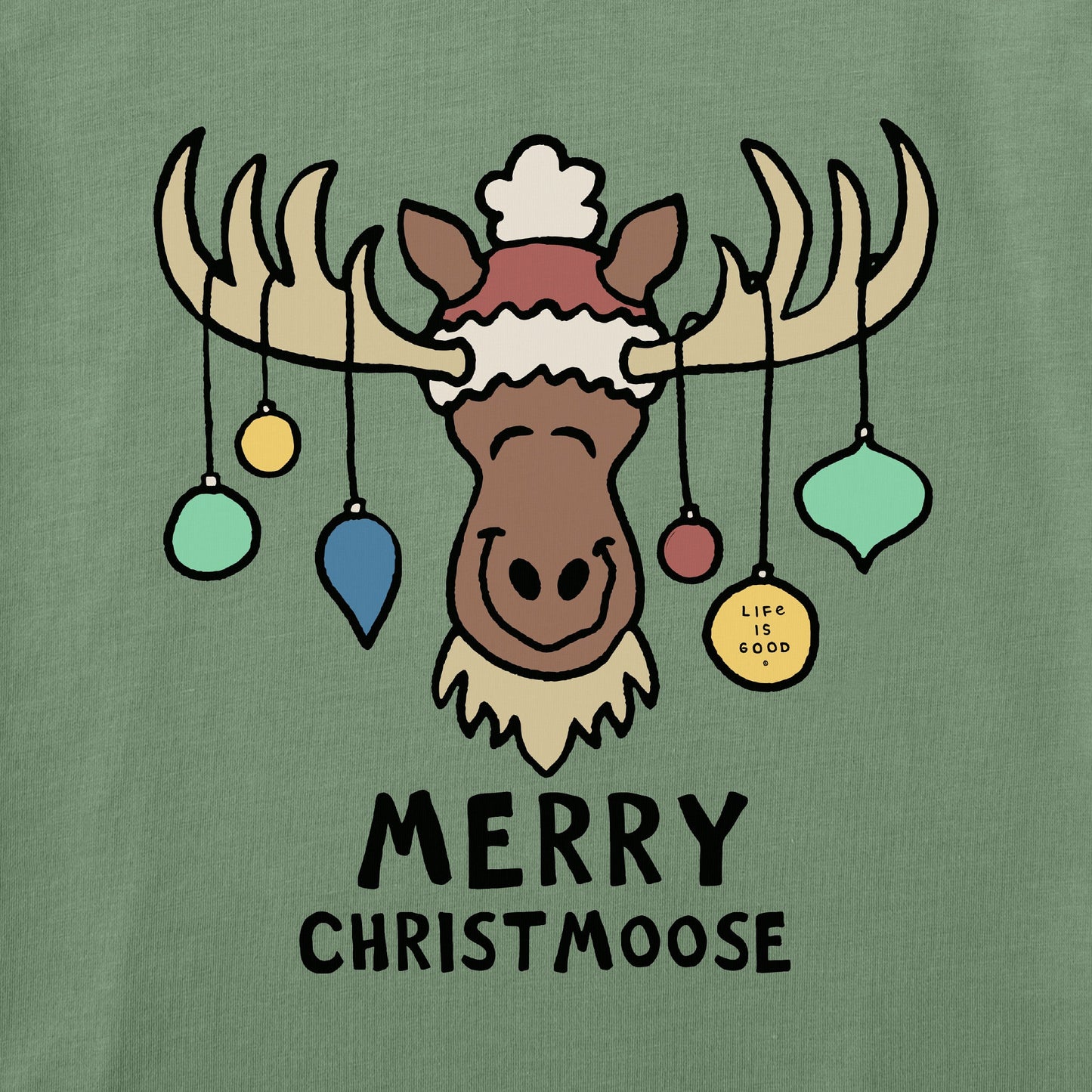 Baby Merry Christmoose Ornaments Vintage Long Sleeve Crusher Bodysuit