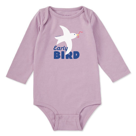 Baby Early Bird Long Sleeve Crusher Bodysuit