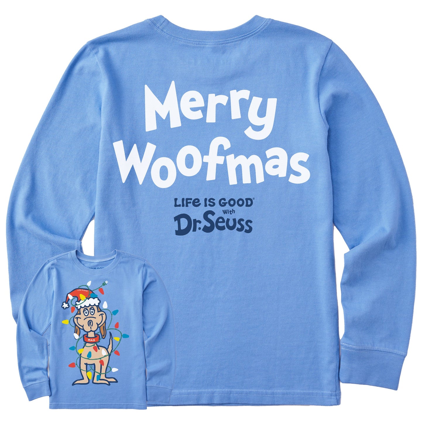 Kids Max Merry Woofmas Long Sleeve Crusher Tee