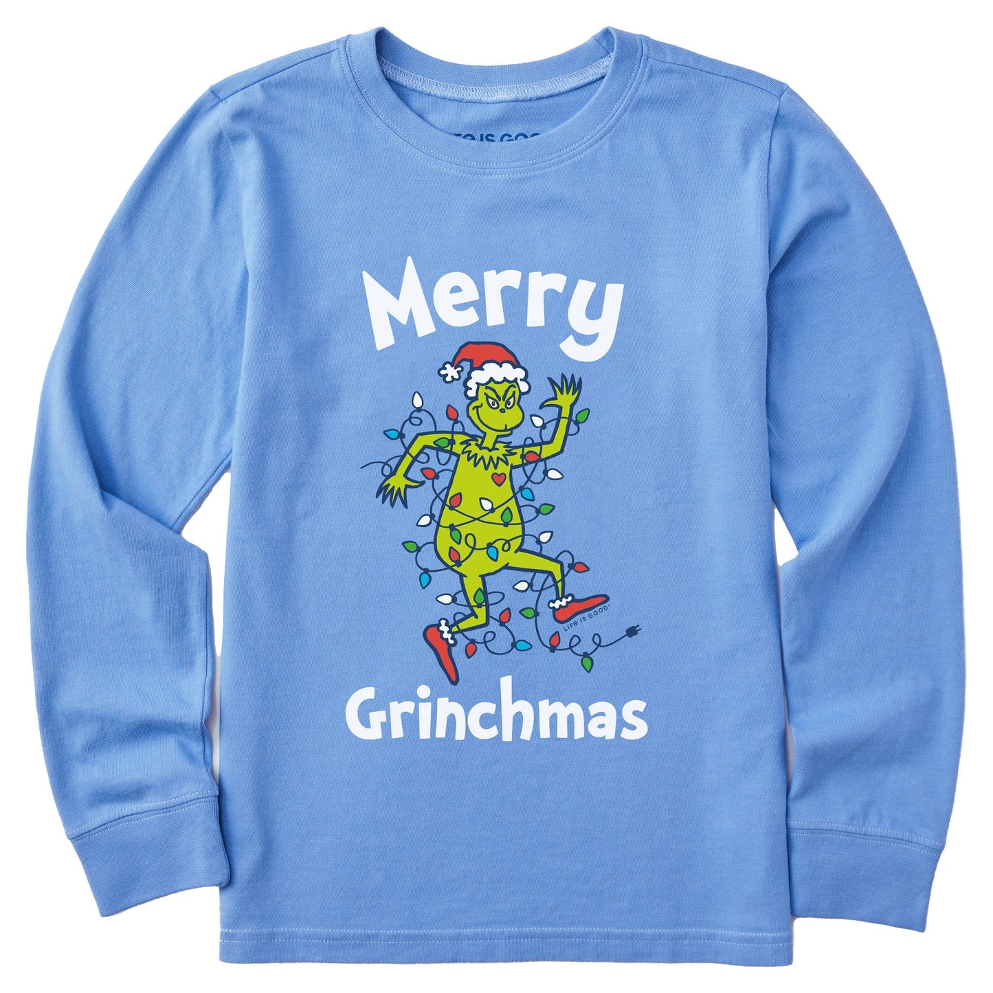 Kids Grinch Making Spirits Bright Long Sleeve Crusher Tee