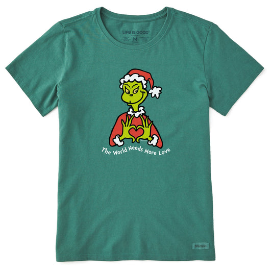 Women's World Needs More Love Grinch Short Sleeve Crusher Tee