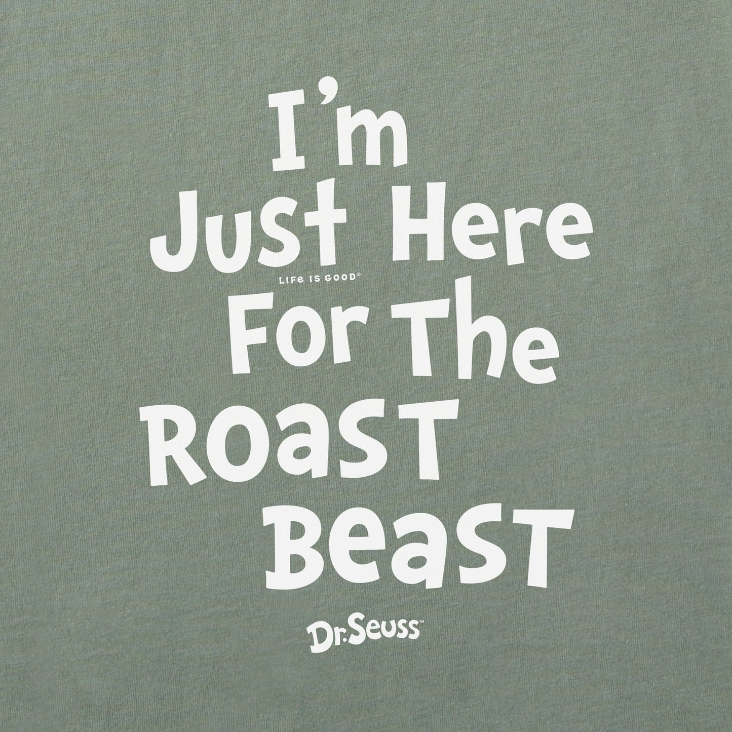 Men's Grinch Here for the Roast Beast Short Sleeve Crusher Tee