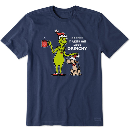 Men's Less Grinchy Coffee Short Sleeve Crusher Tee