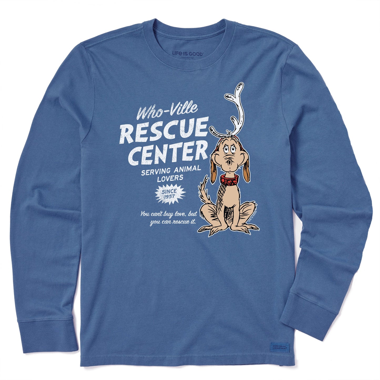 Men's WhoVille Rescue Center In Color Long Sleeve Crusher Tee