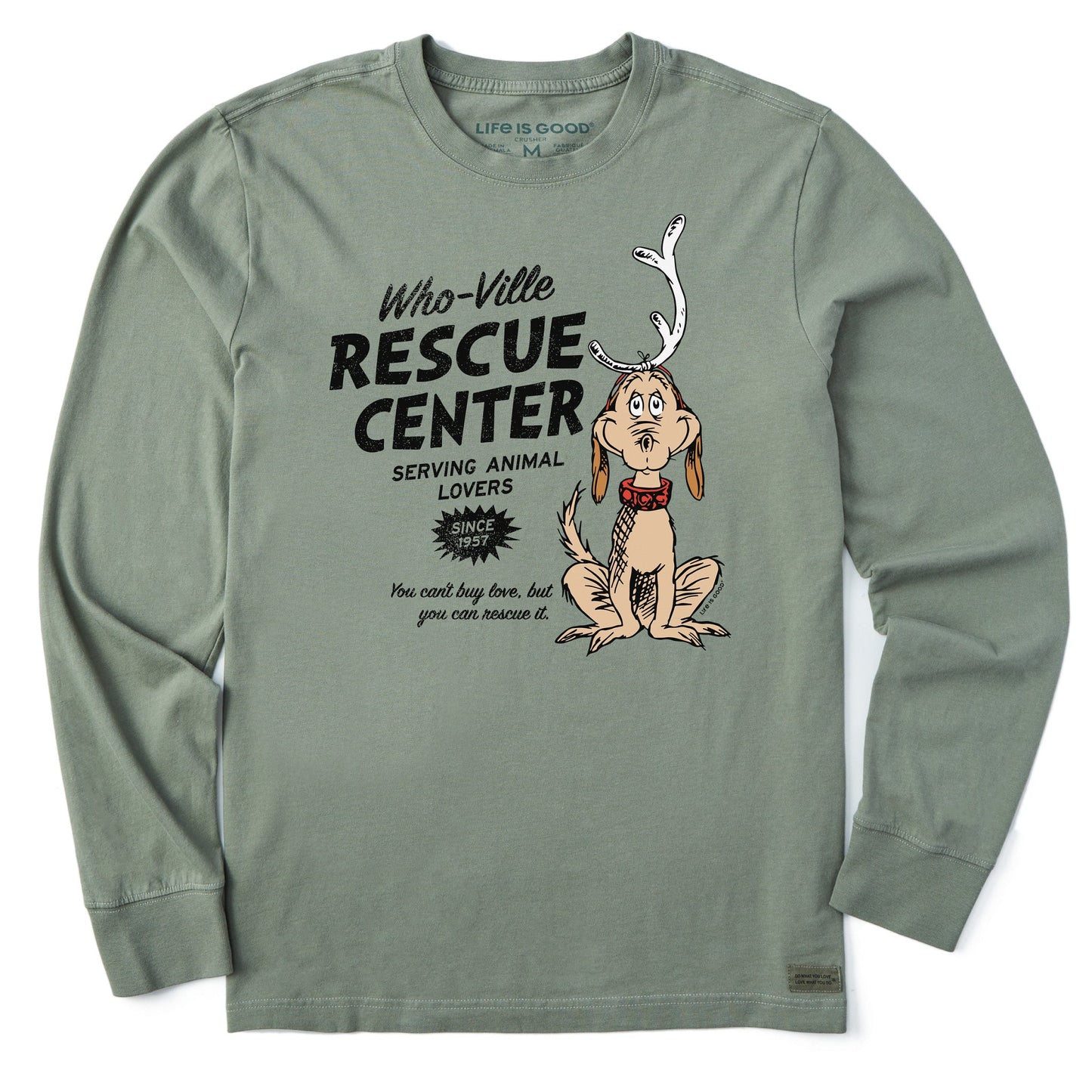 Men's WhoVille Rescue Center In Color Long Sleeve Crusher Tee