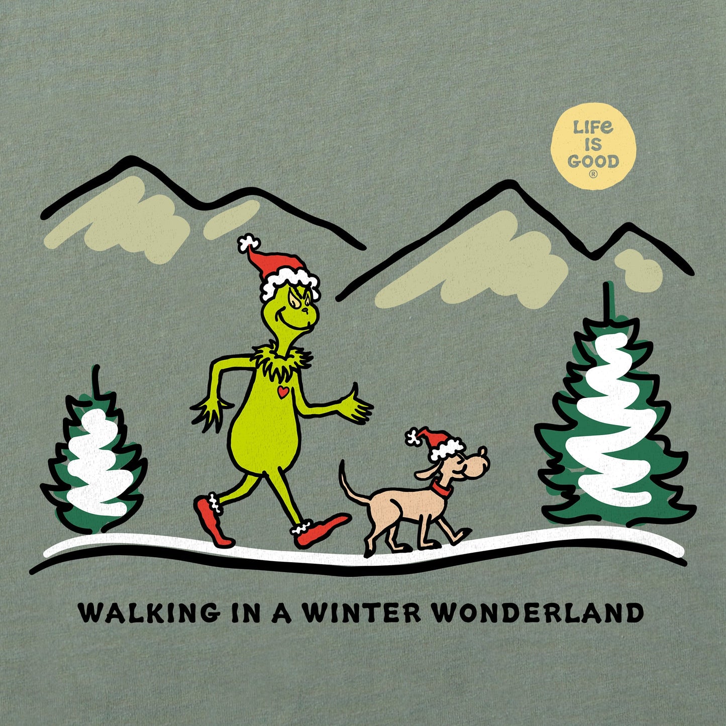 Men's Grinch and Max Scape Long Sleeve Crusher Tee