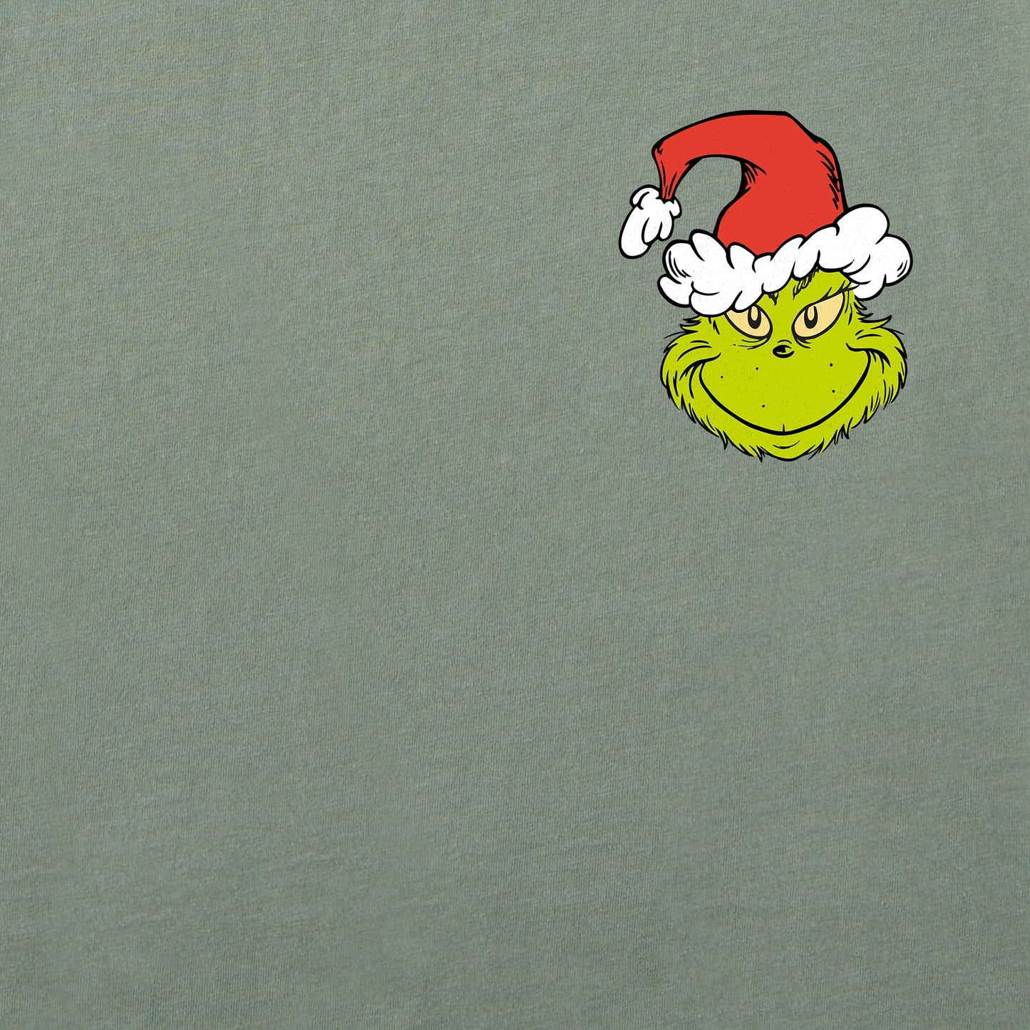 Men's Grinch Santa Hat Long Sleeve Crusher Tee