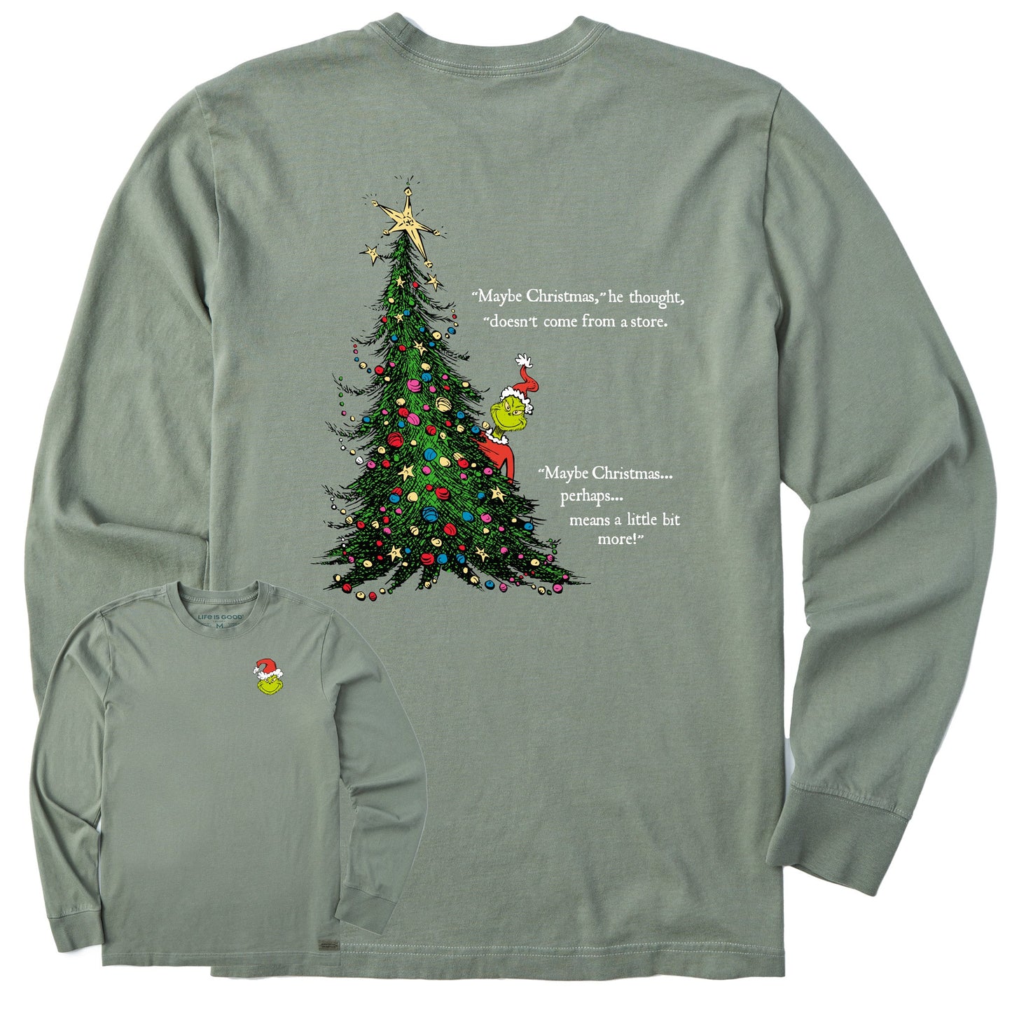 Men's Grinch Christmas Means More Long Sleeve Crusher Tee