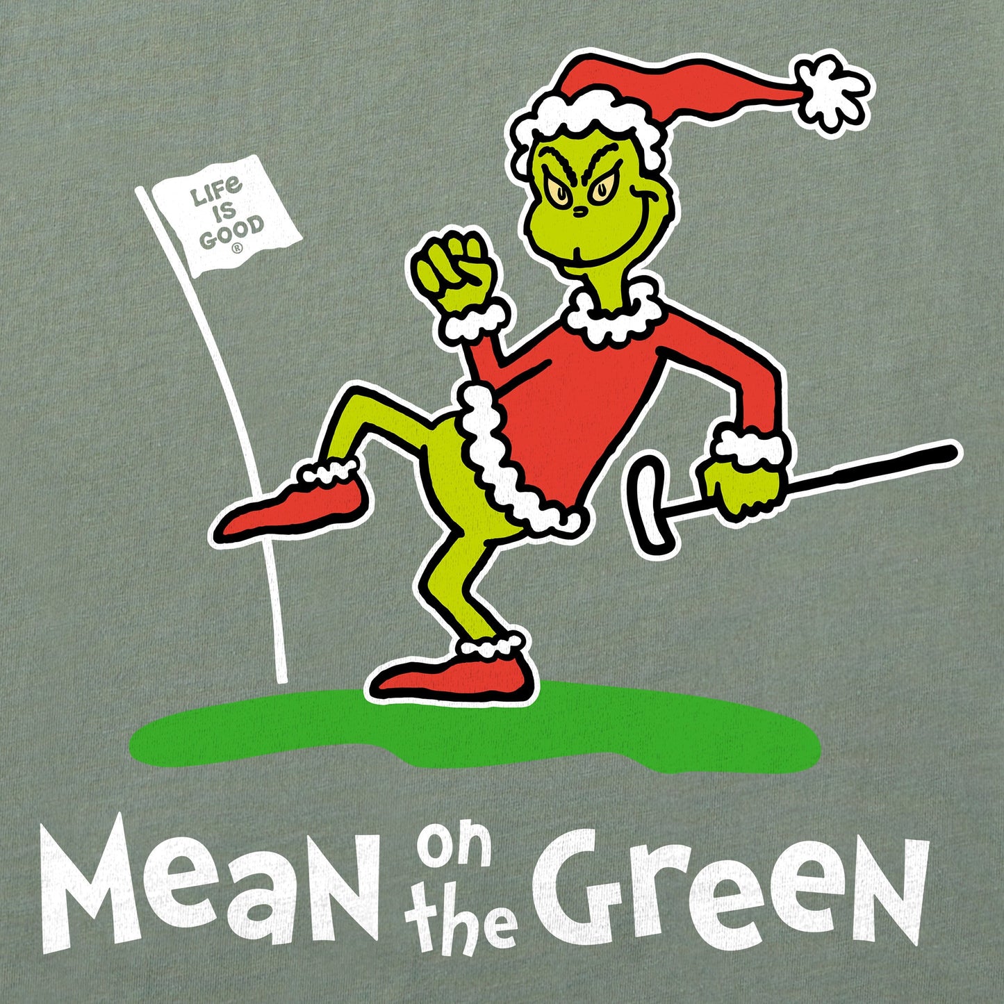 Men's Grinch Mean on the Green Long Sleeve Crusher Tee