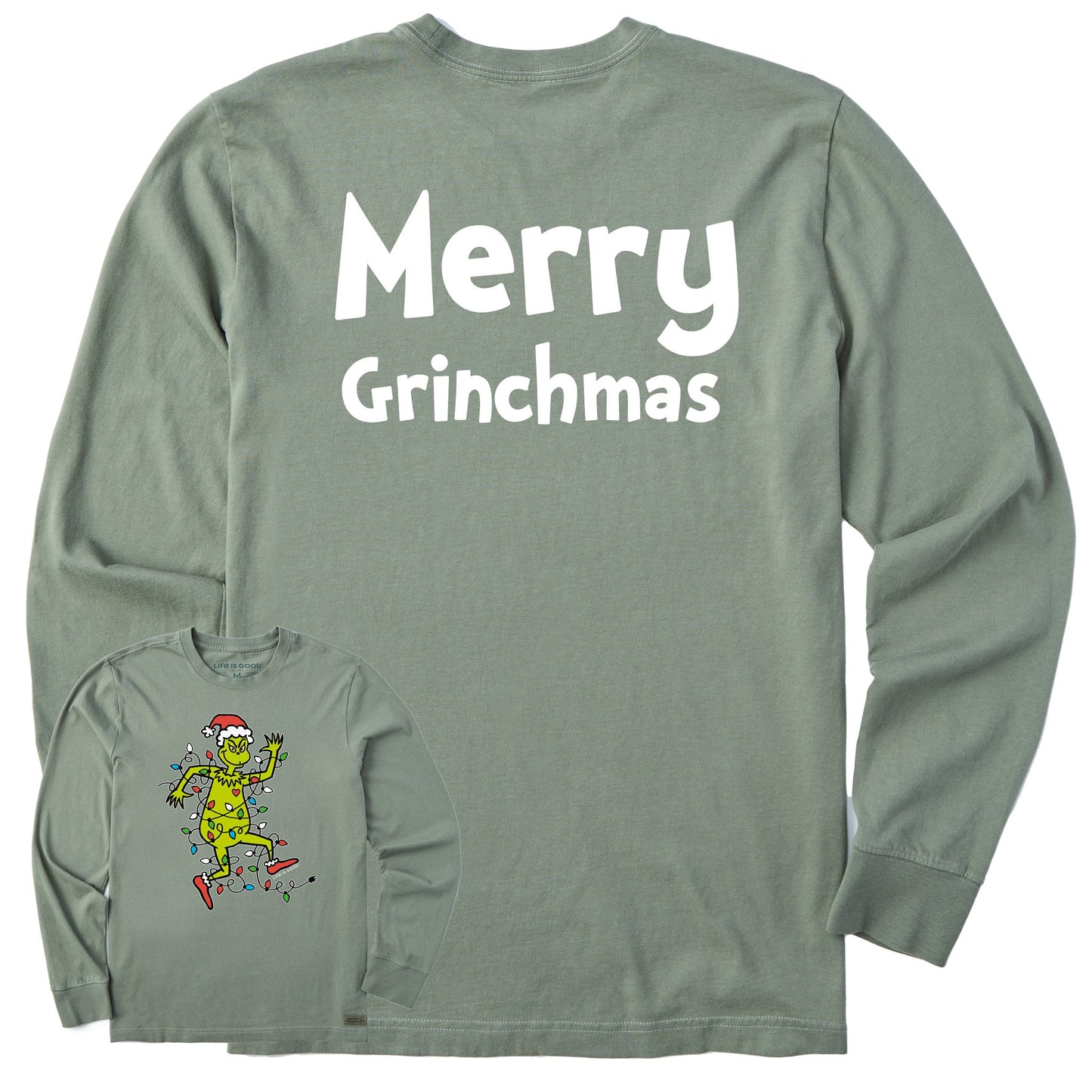 Men's Grinch Making Spirits Bright Long Sleeve Crusher Tee
